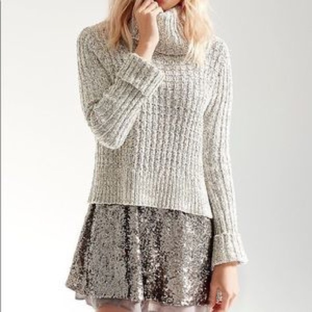 Free People Marled Cable Knit Sweater